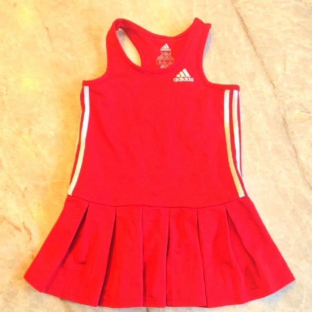 Adidas Red Sleeveless Tennis Dress, Size 24 Months - Picture 2 of 5